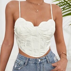 SHEIN | Scalloped Crop Tank Top Size Large